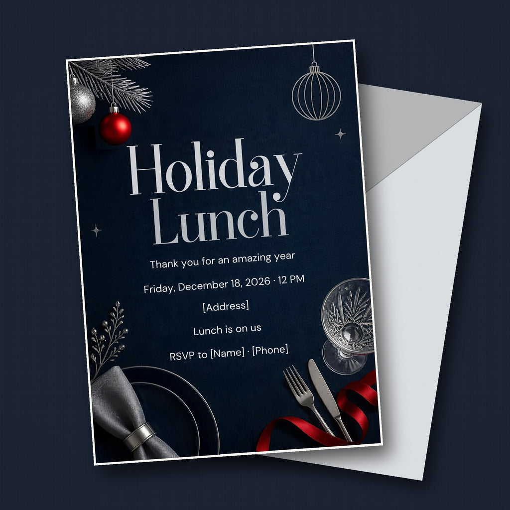 Team Holiday Lunch Invitation – Editable Canva Template