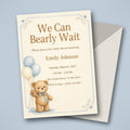 Teddy Bear Baby Shower Invitation – Fillable PDF & Editable Canva Template