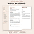 Terracotta resume template and cover letter – warm two-column editable Word resume