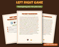 Thanksgiving Left Right game printable – pass the prize story for families and parties