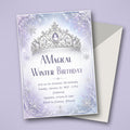 Snowflake Princess Winter Birthday Invitation – Editable Canva Template