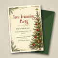 Tree Trimming Christmas Party Invitation – Editable Canva Template