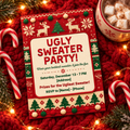 Ugly Sweater Party Invitation – Editable Canva Template
