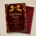 Velvet Red & Gold Christmas Party Invitation – Editable Canva Template