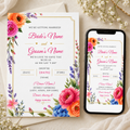 Garden Romance floral wedding invitation – editable Canva template, 5x7